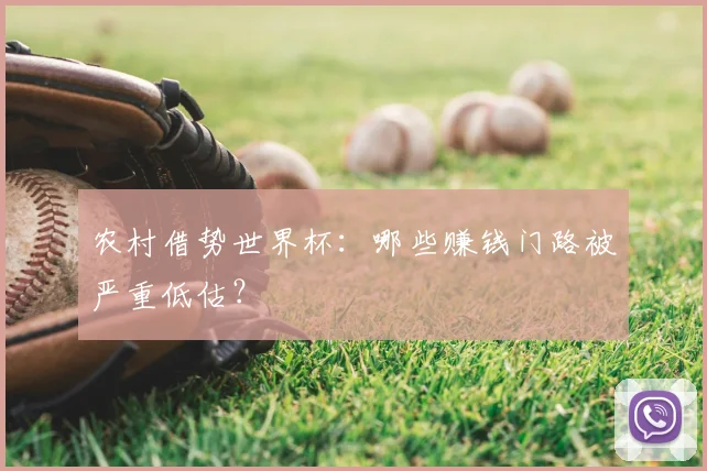 农村借势世界杯:哪些赚钱门路被严重低估?
